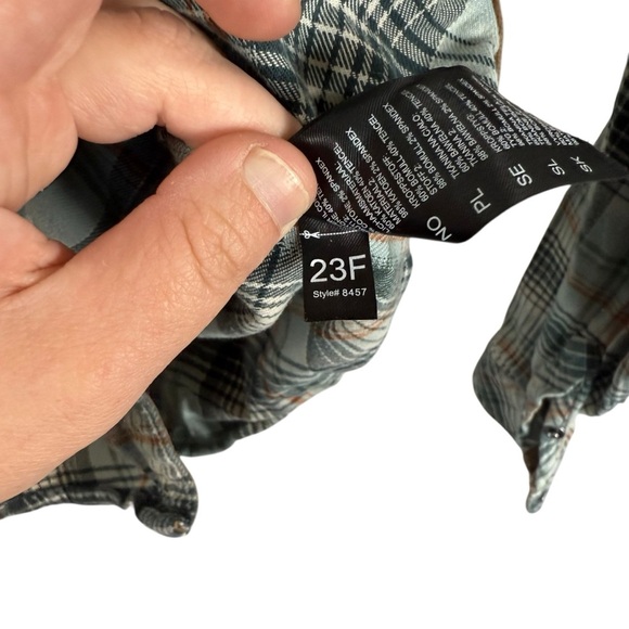 Kuhl Women’s Tess Snap Plaid Flannel in Green/Orange Size S - Picture 11 of 11